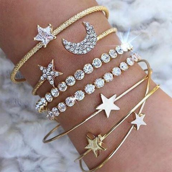 Jewelry - 4 for $25 SALE!!!! 4 Gold Rhinestone Bracelets
